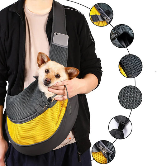 "Ultimate Pet Travel Companion: Portable Breathable Pet Carrier Bag with Adjustable Strap and Mesh Design"