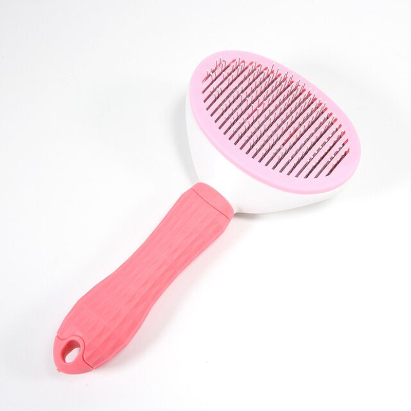 "Ultimate Pet Grooming Tool: Stainless Steel Automatic Hair Removal Comb for Dogs and Cats"