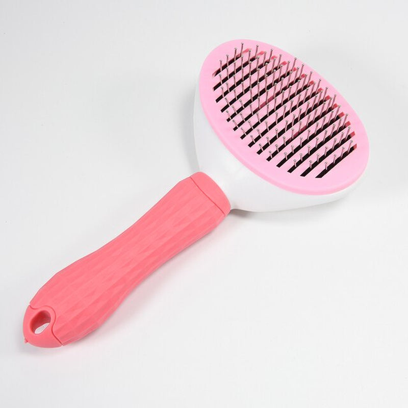 "Ultimate Pet Grooming Tool: Stainless Steel Automatic Hair Removal Comb for Dogs and Cats"