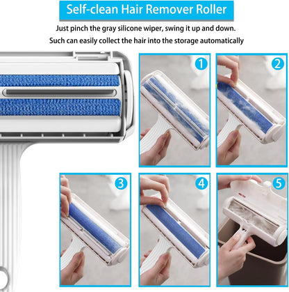 Pet Hair Remover Roller,  Reusable Animal Hair Removal Brush for Dogs and Cats, Self Clean Pet Fur from Carpet, Furniture, Rugs, Laundry, Clothes and Bedding, Sofa