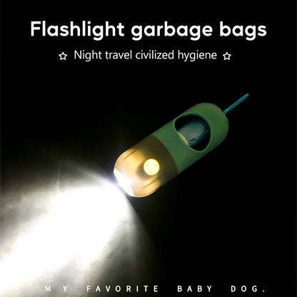 "Light-Up Dog Waste Bag Dispenser: Eco-Friendly Outdoor Pet Clean-Up Kit"