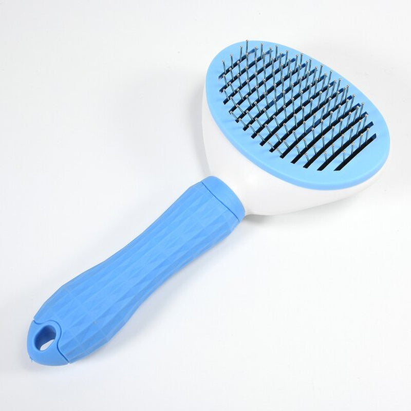 "Ultimate Pet Grooming Tool: Stainless Steel Automatic Hair Removal Comb for Dogs and Cats"