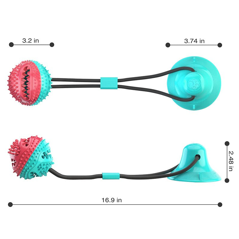 "Interactive Suction Cup Dog Toy with Slow Feeder and Chew Rope - Perfect for Large Breeds like Golden Retrievers!"