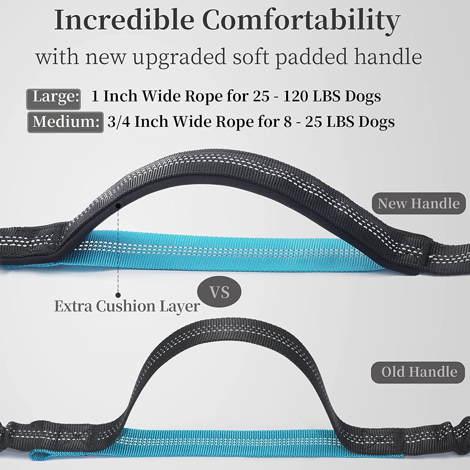 Hands Free Dog Leash with Zipper Pouch, Dual Padded Handles and Durable Bungee for Walking, Jogging and Running Your Dog (Large, 25-150 Lbs, Black)